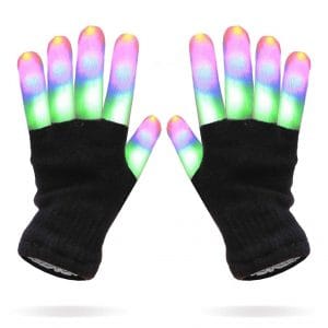 Multicolor Stripes LEDs Black Gloves All Products