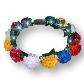 Light Up Rainbow Flowers Fairy Halo Crown Headband Clubs, Concerts, Festivals, Disco
