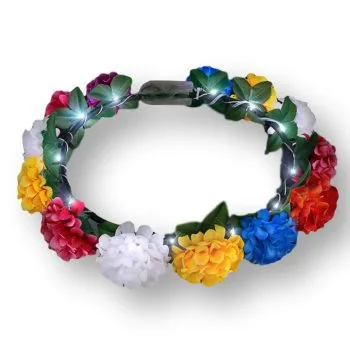 Light Up Rainbow Flowers Fairy Halo Crown Headband Bachelorette Party Headware