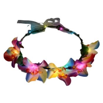 Light Up Tropical Orchid Floral Halo Crown Headband All Products
