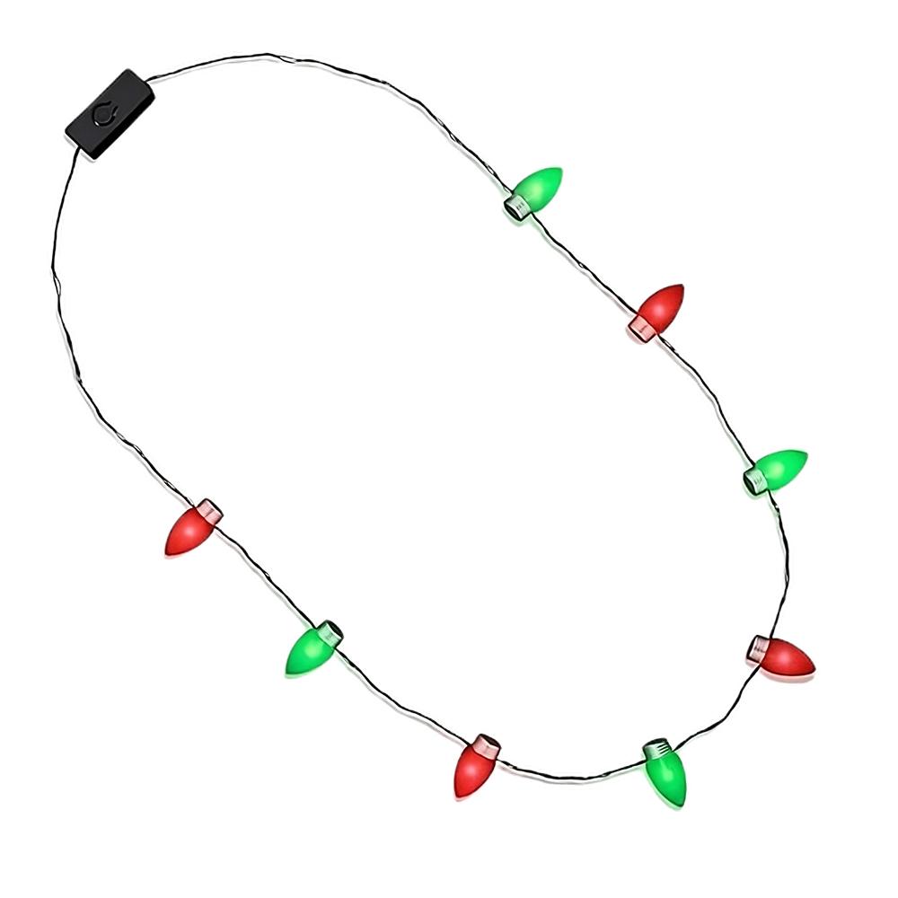 Red and Green Flashing Wearable Christmas Lights Necklace All Products 3