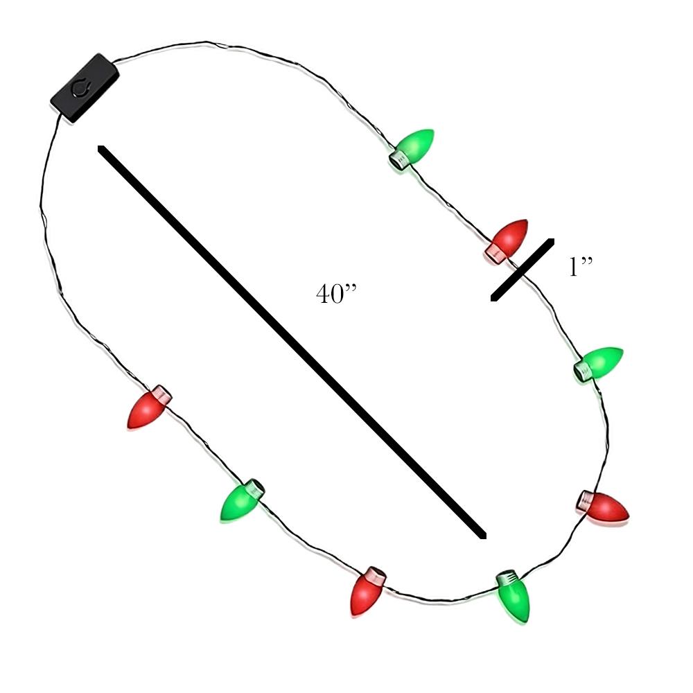 Red and Green Flashing Wearable Christmas Lights Necklace All Products 5