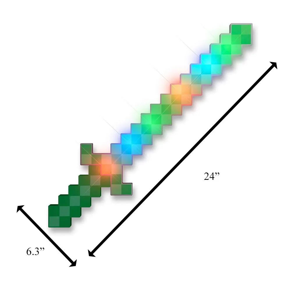 LED Pixelated Green Warrior Sword All Products 6
