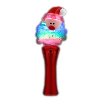 Santa Clause Wand with Snowball Spinning Lights Christmas Light Up Wand Christmas Light Up Wands