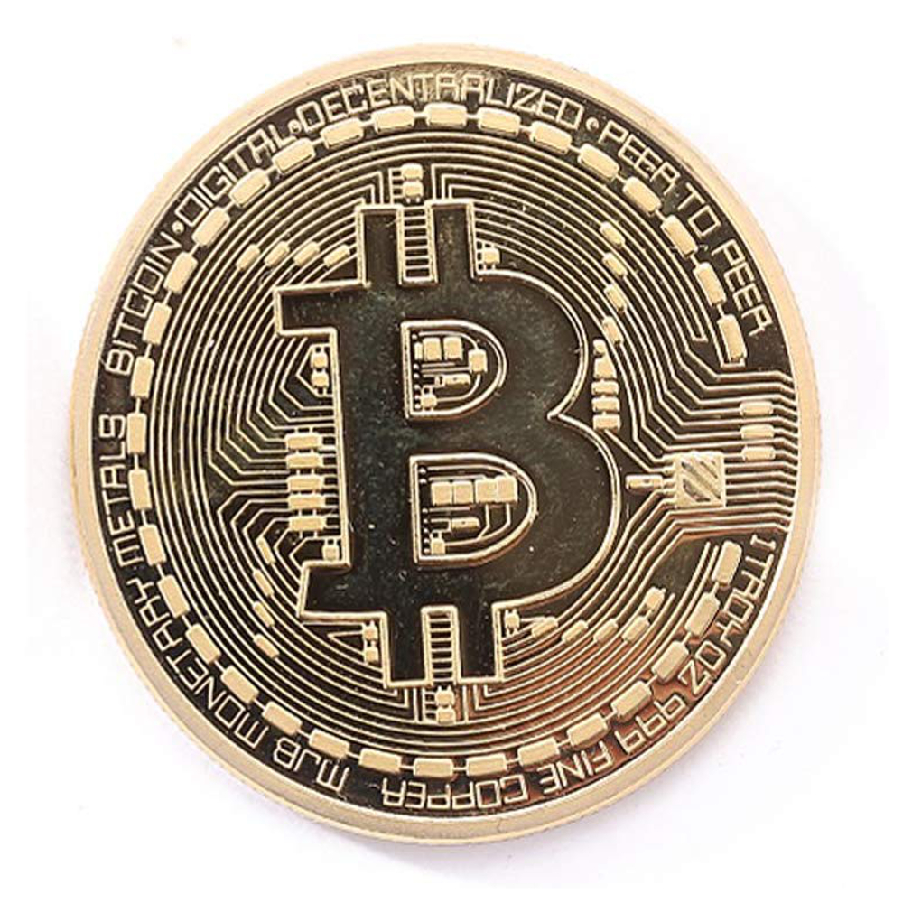 Gold Plated Collectible Bitcoin Coin Physical Art Collection Gift All Products