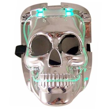 LED Color Changing Silver Chrome Skull Face Halloween Mask All Products 3