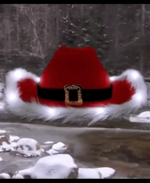 LED Flashing Christmas Cowboy Red Santa Clause Western Holiday Hat All Products 7