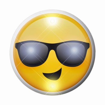 Smiling Cool Dude Sunny Days Sunglasses Emoji Flashing Body Light Lapel Pins All Body Lights and Blinkees