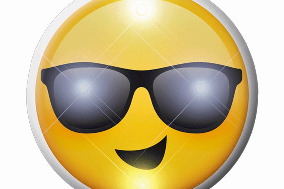 Smiling Cool Dude Sunny Days Sunglasses Emoji Flashing Body Light Lapel Pins All Body Lights and Blinkees