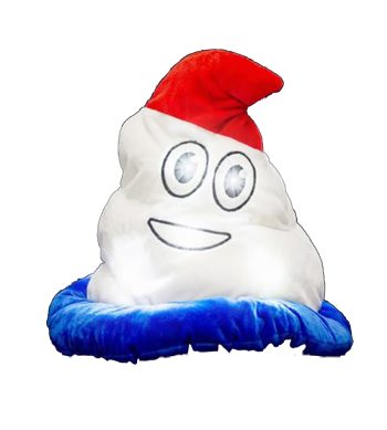 LED Light Up Patriotic Poop Swirl Hat Red White and Blue Colors