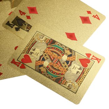 24 Karat Gold Foil Playing Cards 24K Gold and Silver Plated Replica Bills