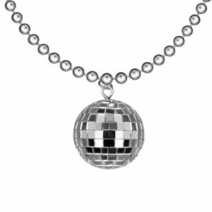 Disco Ball Charm Necklace On Silver Beads All Products