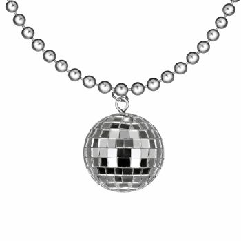 Disco Ball Charm Necklace On Silver Beads All Products