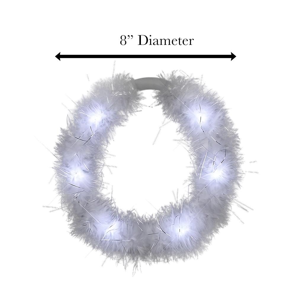 LED White Feather Angel Halo Crown Light Up Headband All Products 6