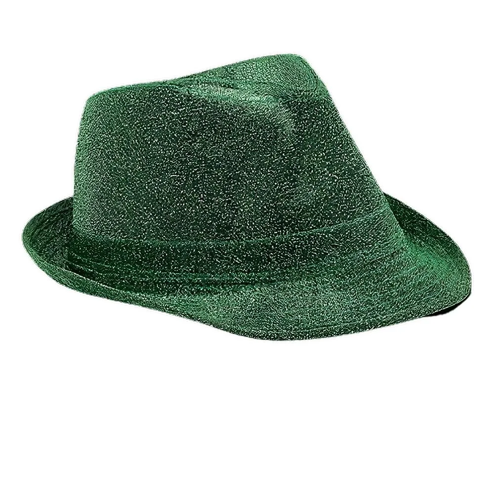 Glittery Finish Soft Green Fabric Fedora Non Light Up All Products 3