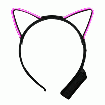 Electro Luminescent Cat Animal Ears Headband Pink All Products