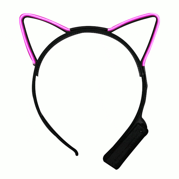 Electro Luminescent Cat Animal Ears Headband Pink All Products 3