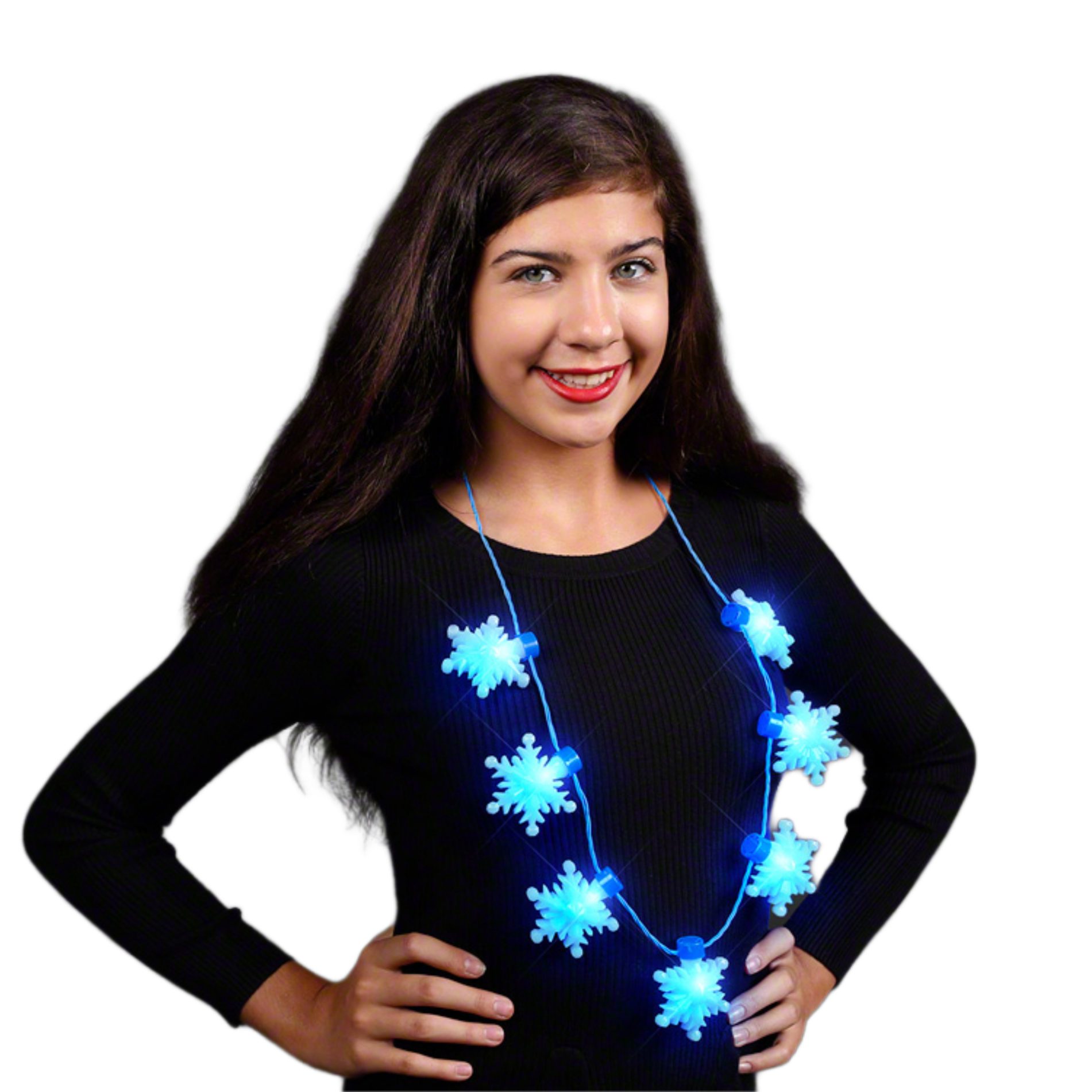 LED Big Blue Snowflakes String Lights Necklace All Products 5