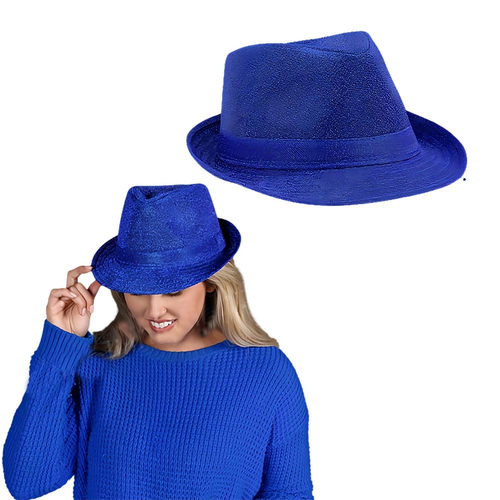 Soft Blue Fabric Fedora Non Light Up All Products 6