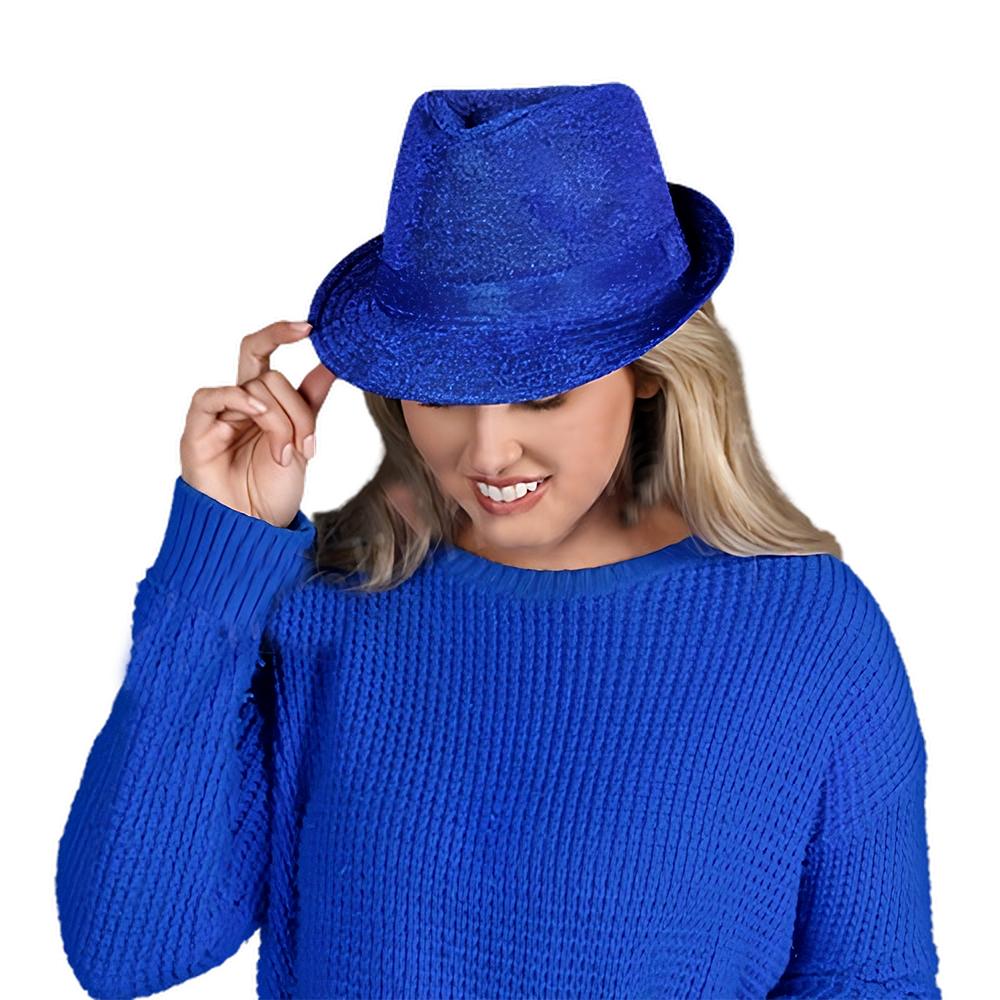 Soft Blue Fabric Fedora Non Light Up All Products 5