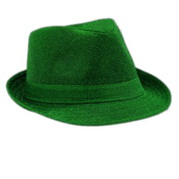 Soft Green Fabric Fedora Non Light Up Christmas Hats