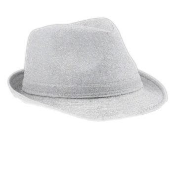 Glittery Finish Soft Silver Fabric Fedora Non Light Up All Products