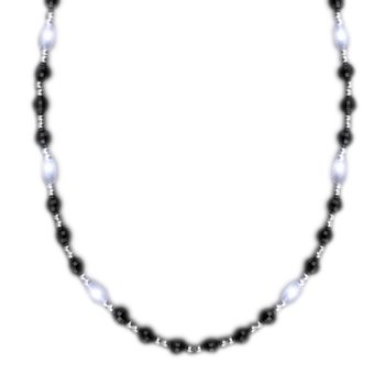 Classy LED Fancy Beads Black White and Silver Necklace All Products