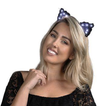 LED Black Lace Cat Animal Ears Headband All Products