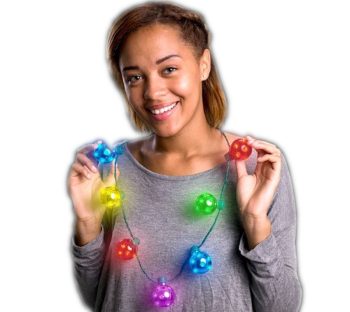 Jingle Bells Multicolor String Light Christmas Necklace Clubs, Concerts, Festivals, Disco