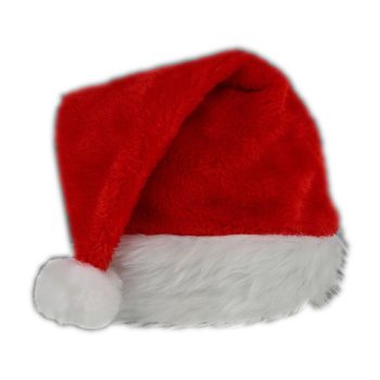 Unlit Red Stylish Fluffy Fur Santa Christmas Plush Hat All Products