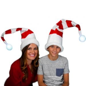 Light Up Santa Claus Faux Fur Furry Ball Hat All Products