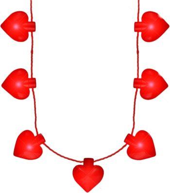 Jumbo Red Heart Shaped Light Up Jewelry Necklace for Valentines Valentine’s Day Light Up Necklaces