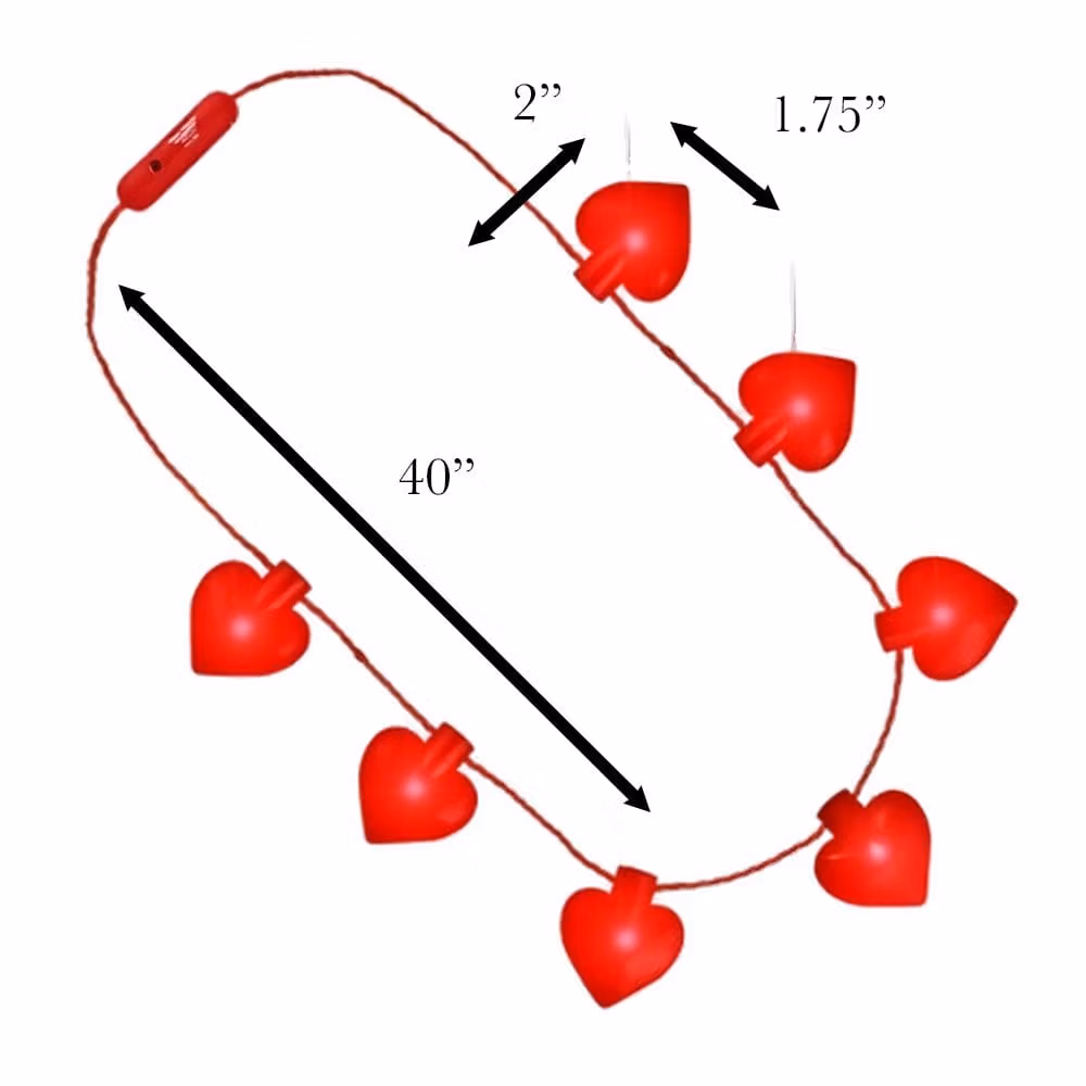 Jumbo Red Heart Shaped Light Up Jewelry Necklace for Valentines All Products 7