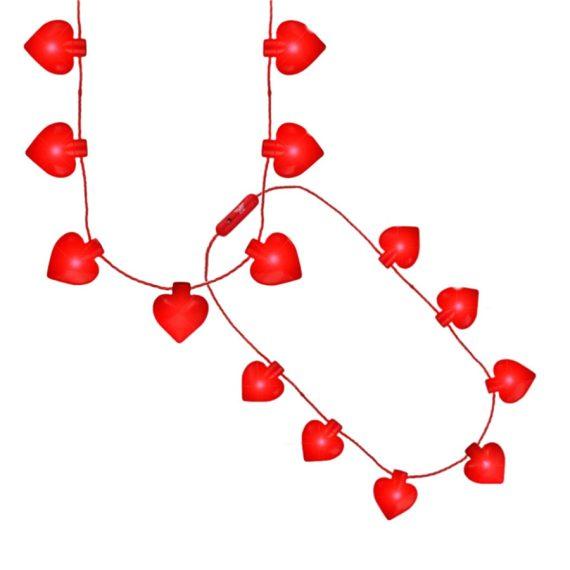 Jumbo Red Heart Shaped Light Up Jewelry Necklace for Valentines