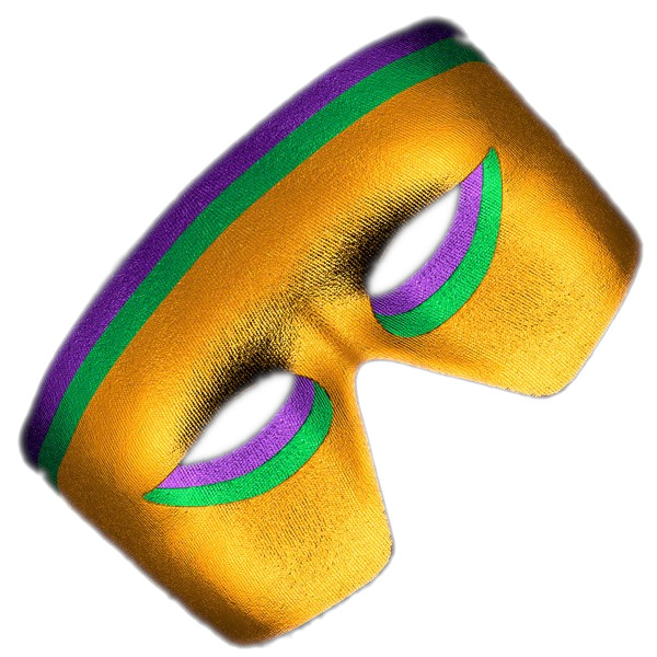 Masquerade Purple, Green, Gold Unlit  Metallic Mask Mardi Gras Pack of 12 All Products 3