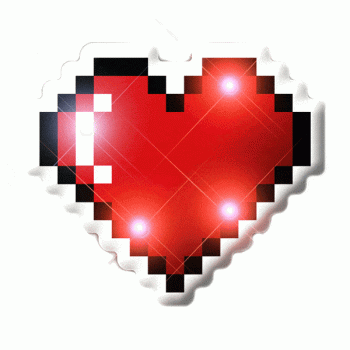 Light Up Pixel Heart 8-Bit LED Flashing Blinky Body Light Pin All Body Lights and Blinkees