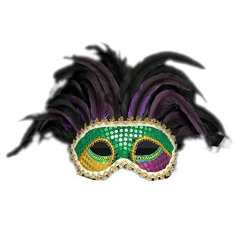 Deluxe Venetian Mardi Gras Carnival Unlit Festival Feather Mask for Fat Tuesday All Products 3