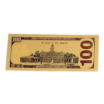 24K Gold plated 100 Dollar Bill Replica Paper Money Currency Banknote Art Commemorative Collectible Holiday Decoration 24K Gold and Silver Plated Replica Bills