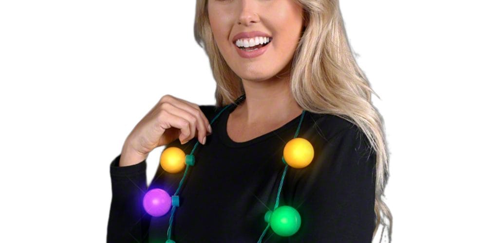 Large Light Party Globes Mardi Gras Parade Light Up Crewe Necklace for Fat Tuesday All Products