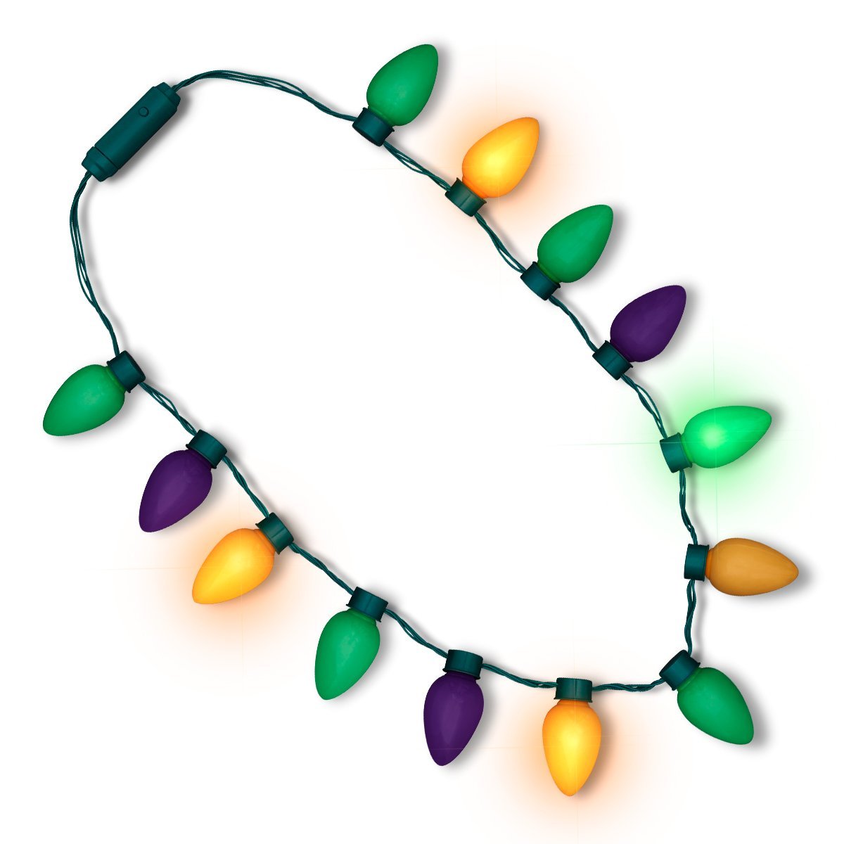 Carnival Jumbo LED Bulbs Mardi Gras Holiday Crewe Necklace for Fat Tuesday All Products 3
