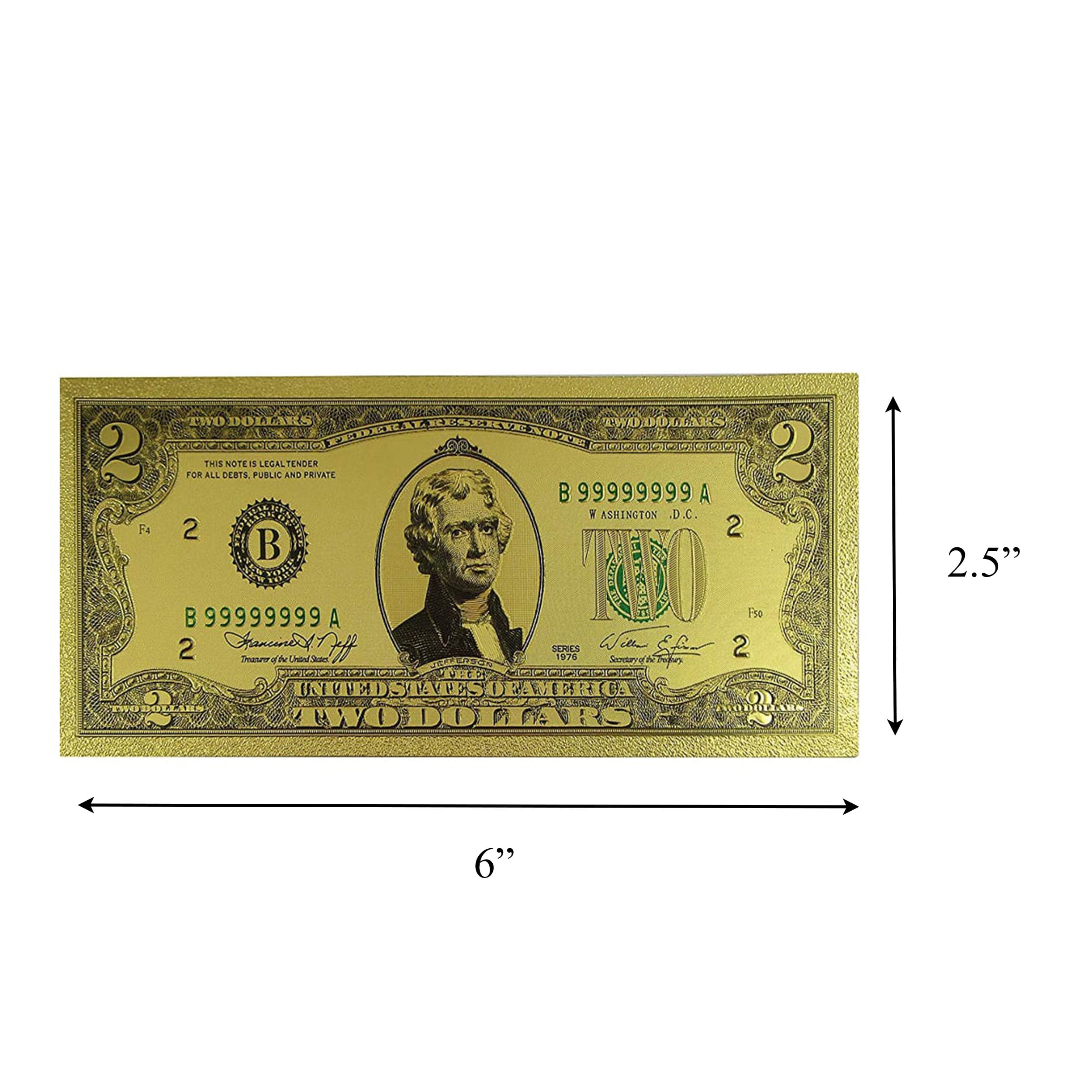 2 Dollar Commemorative Collectible Premium Replica Paper Money Bill 24k Gold Plated Fake Currency Banknote Art Holiday Decoration 24K Gold and Silver Plated Replica Bills 2 Dollar Commemorative Collectible Premium Replica Paper Money Bill 24k Gold Plated Fake Currency Banknote Art Holiday Decoration 24K Gold and Silver Plated Replica Bills 6