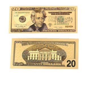 20 Dollar Bill 24K Gold Plated Decorative Collectible Replica Banknote 24K Gold and Silver Plated Replica Bills