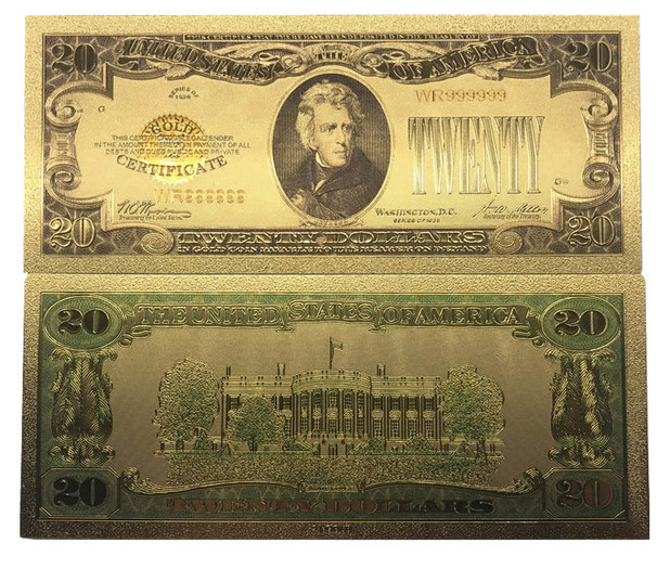 24k Gold Plated Fake Banknote Currency 1 $2 $5 $10 $20 $50 $100 Set of 7 24K Gold and Silver Plated Replica Bills 8