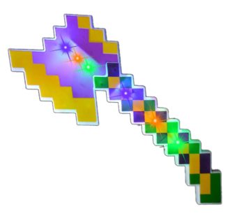 Light Up 3D Printed Diamond Pixel Adventure Pixelated Axe Sword Blade Novelty Gift All Products