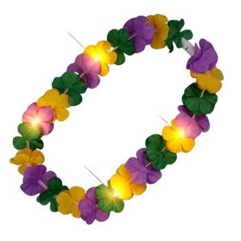 Light Up Hawaiian Flower Lei Necklace Mardi Gras All Products