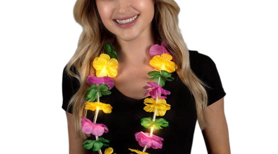 Light Up Hawaiian Flower Lei Necklace Mardi Gras All Products