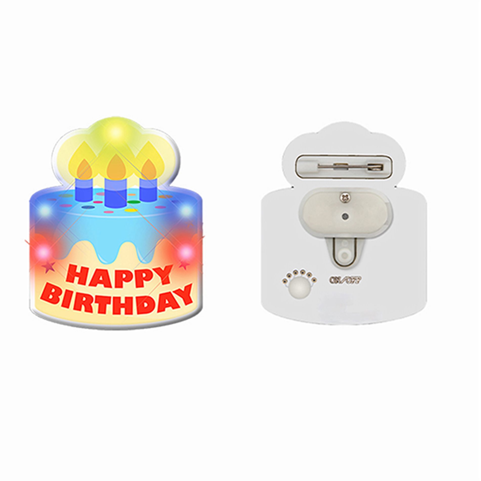 Birthday Cake Flashing Body Light Lapel Pins All Body Lights and Blinkees 6