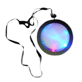 Multicolored Light Up Huge Disco Medallion Pendant Flashing Necklace for Parties Beads