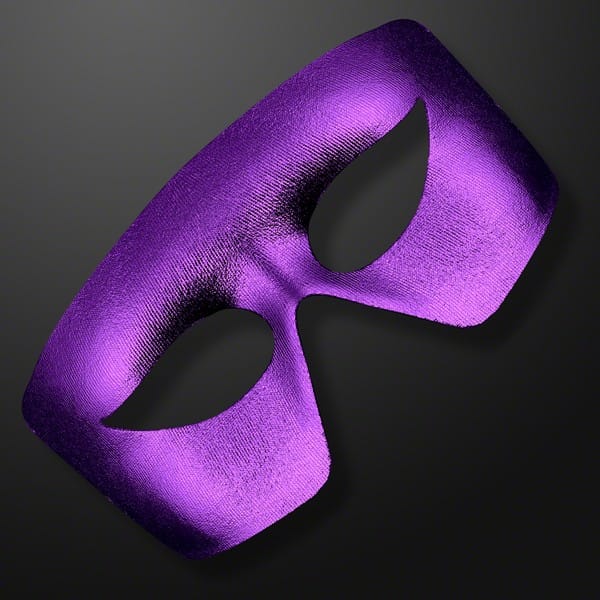 Mardi Gras Masquerade Purple Non-Light Up Metallic Mask for Men and ...