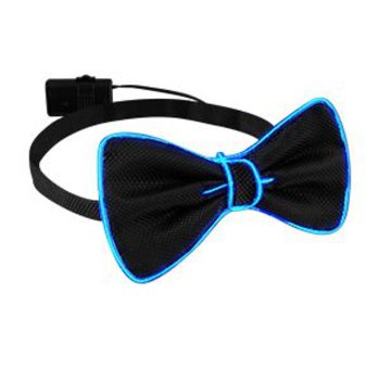 EL Wire Blue Bow Tie for Men Night Rave Parties 4th of July